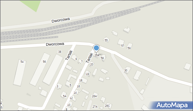 Zaklików, Tartak, 20A, mapa Zaklików