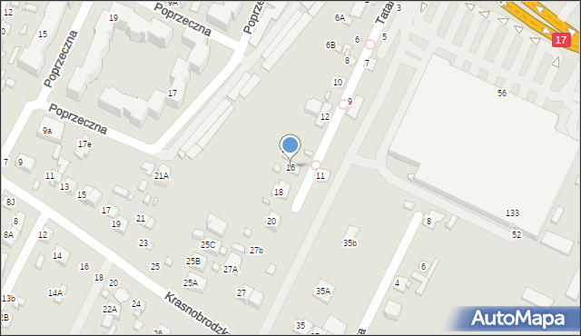 Zamość, Tatarska, 16, mapa Zamościa