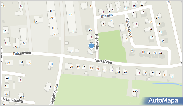 Żary, Tatrzańska, 2, mapa Żary