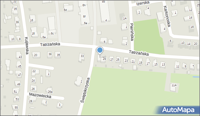 Żary, Tatrzańska, 31, mapa Żary