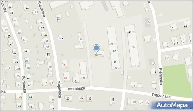 Żary, Tatrzańska, 6d, mapa Żary