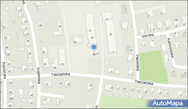 Żary, Tatrzańska, 6e, mapa Żary