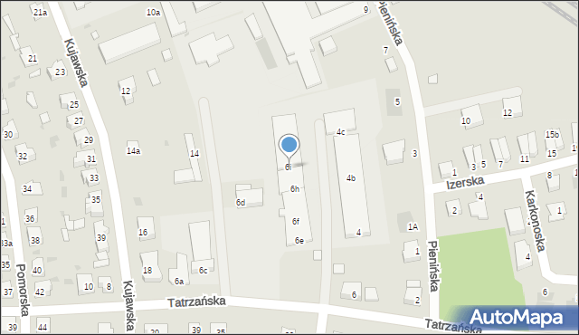 Żary, Tatrzańska, 6i, mapa Żary