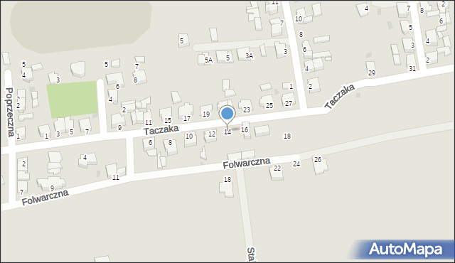 Zbąszyń, Taczaka, gen., 14, mapa Zbąszyń