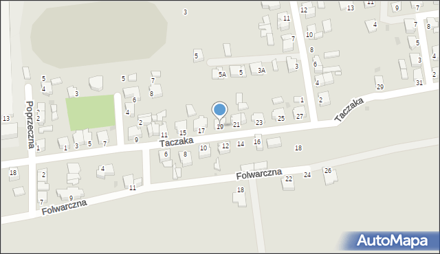 Zbąszyń, Taczaka, gen., 19, mapa Zbąszyń