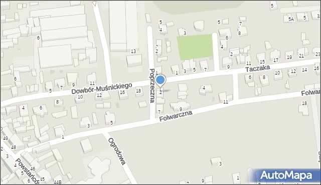 Zbąszyń, Taczaka, gen., 2, mapa Zbąszyń