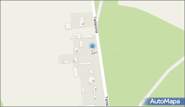 Zbójna, Tartaczna, 11A, mapa Zbójna