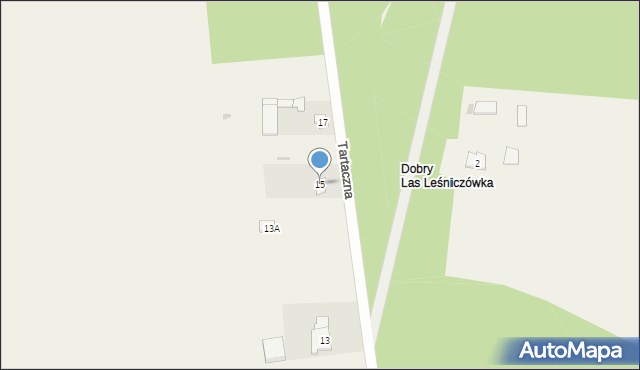 Zbójna, Tartaczna, 15, mapa Zbójna