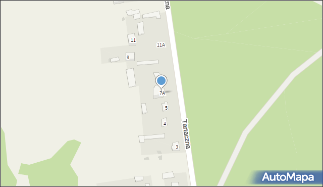 Zbójna, Tartaczna, 7A, mapa Zbójna
