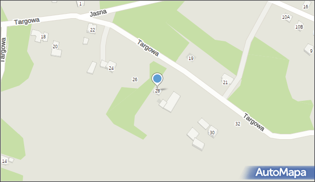 Żory, Targowa, 28, mapa Żor