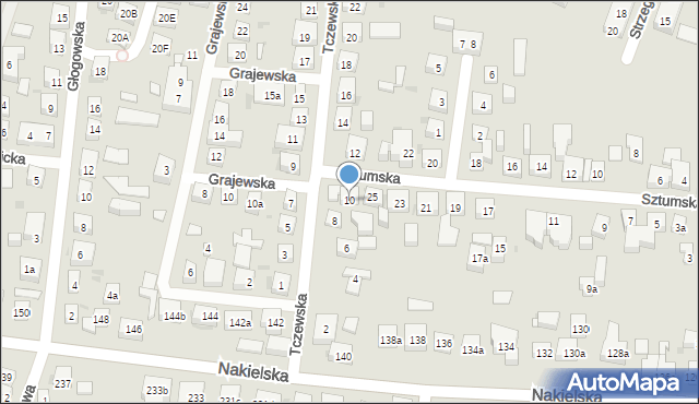 Bydgoszcz, Tczewska, 10, mapa Bydgoszczy