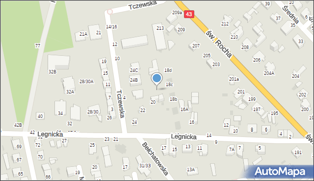 Częstochowa, Tczewska, 4a, mapa Częstochowy