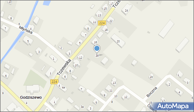 Godziszewo, Tczewska, 14, mapa Godziszewo