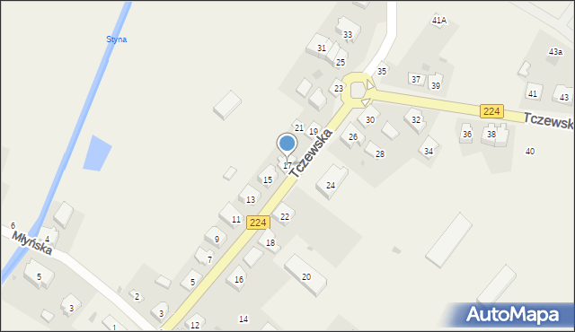 Godziszewo, Tczewska, 17, mapa Godziszewo