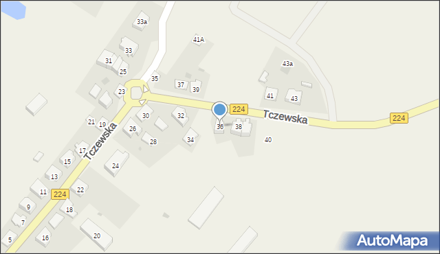Godziszewo, Tczewska, 36, mapa Godziszewo