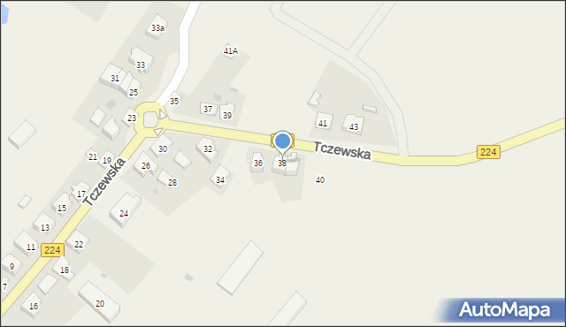 Godziszewo, Tczewska, 38, mapa Godziszewo