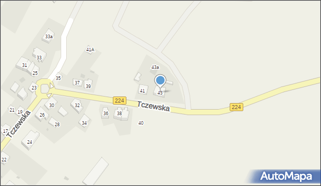 Godziszewo, Tczewska, 43, mapa Godziszewo