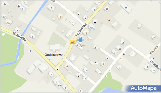 Godziszewo, Tczewska, 4a, mapa Godziszewo