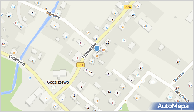 Godziszewo, Tczewska, 8, mapa Godziszewo