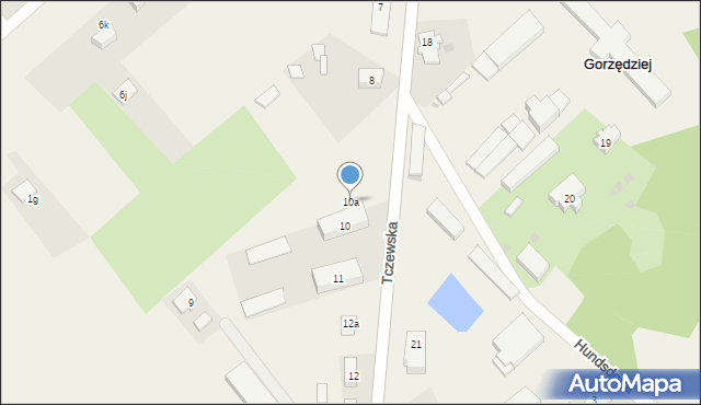 Gorzędziej, Tczewska, 10a, mapa Gorzędziej