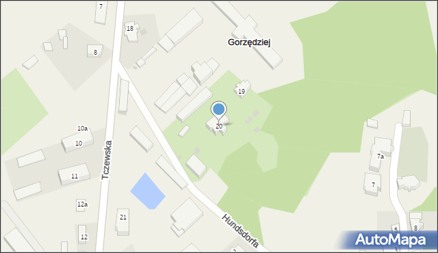 Gorzędziej, Tczewska, 20, mapa Gorzędziej
