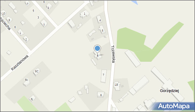 Gorzędziej, Tczewska, 6, mapa Gorzędziej