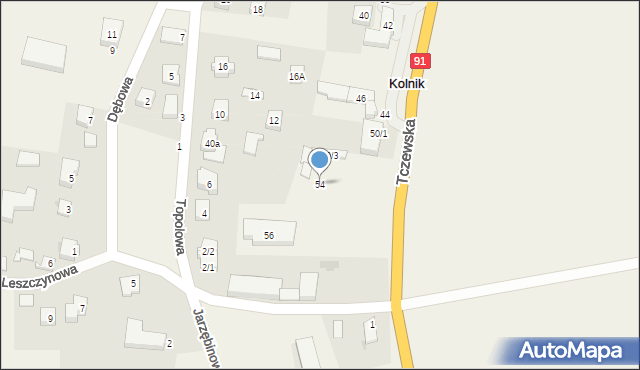 Kolnik, Tczewska, 54, mapa Kolnik