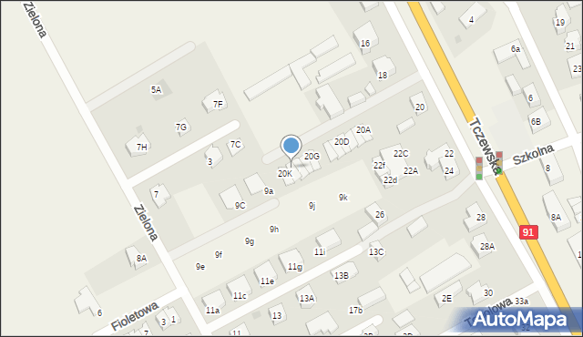 Łęgowo, Tczewska, 20J, mapa Łęgowo