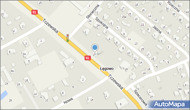 Łęgowo, Tczewska, 21, mapa Łęgowo