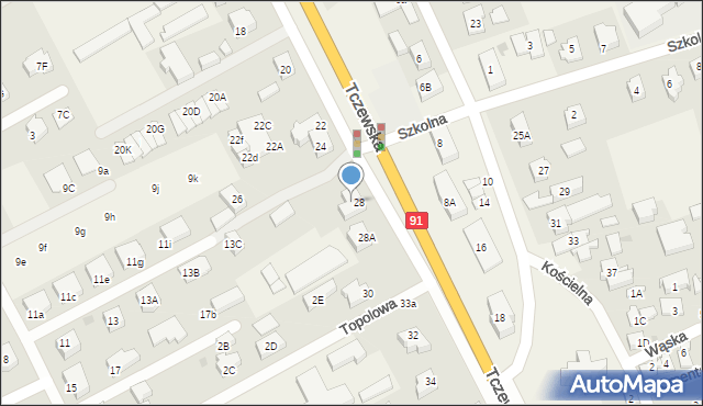 Łęgowo, Tczewska, 28/1, mapa Łęgowo