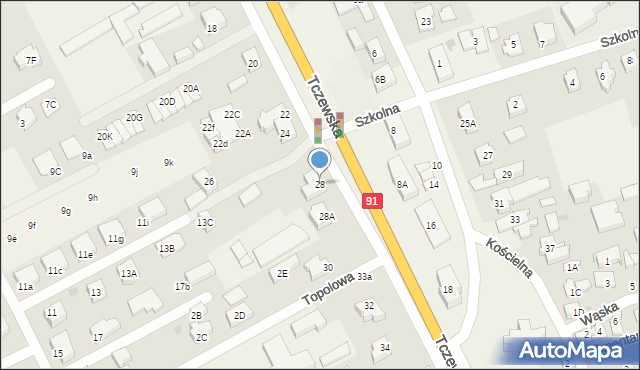 Łęgowo, Tczewska, 28, mapa Łęgowo