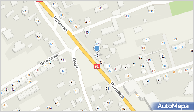 Łęgowo, Tczewska, 49, mapa Łęgowo