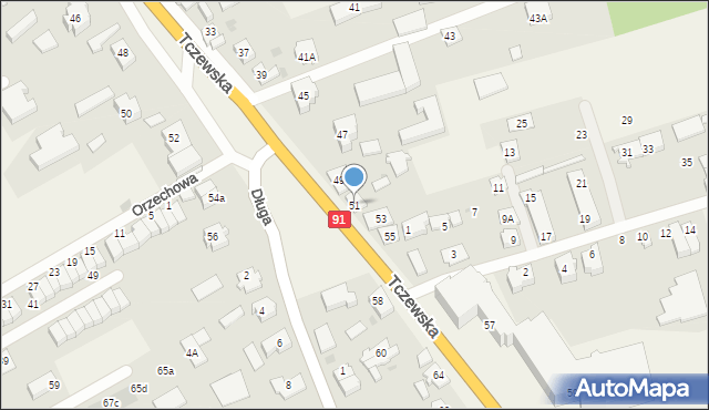 Łęgowo, Tczewska, 51, mapa Łęgowo