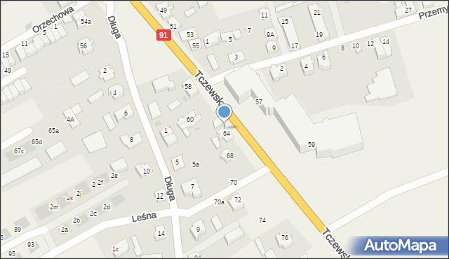 Łęgowo, Tczewska, 66, mapa Łęgowo