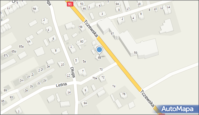 Łęgowo, Tczewska, 68, mapa Łęgowo