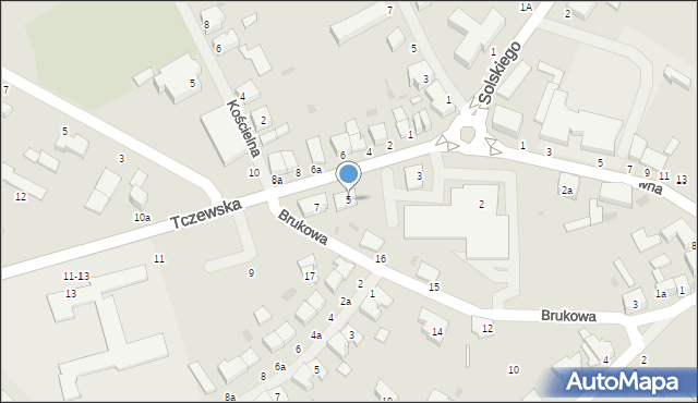 Malbork, Tczewska, 5, mapa Malborka