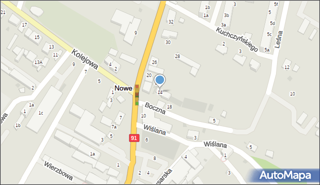 Nowe, Tczewska, 14, mapa Nowe