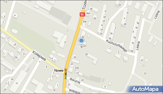 Nowe, Tczewska, 30, mapa Nowe
