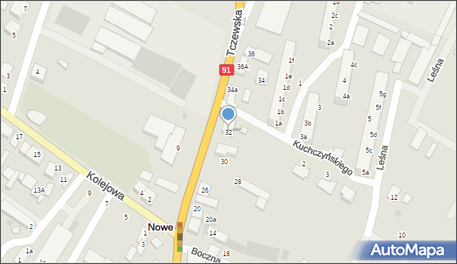 Nowe, Tczewska, 32, mapa Nowe