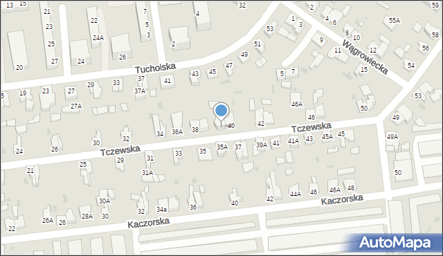 Piła, Tczewska, 40A, mapa Piły