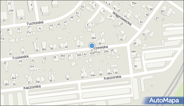 Piła, Tczewska, 41A, mapa Piły