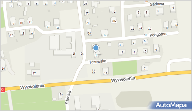 Swarożyn, Tczewska, 1, mapa Swarożyn