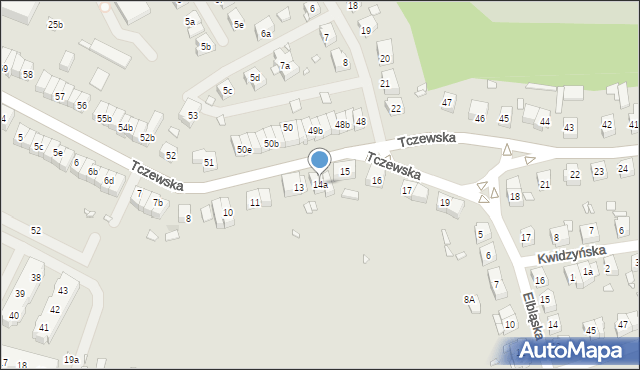 Szczecin, Tczewska, 14a, mapa Szczecina