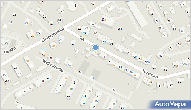 Szczecin, Tczewska, 3, mapa Szczecina