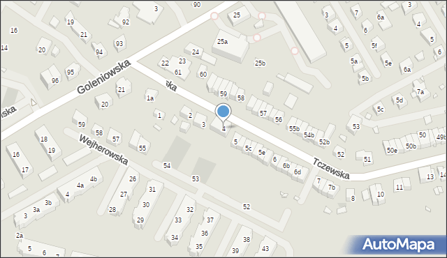 Szczecin, Tczewska, 4, mapa Szczecina