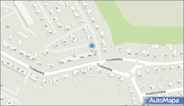 Szczecin, Tczewska, 48a, mapa Szczecina