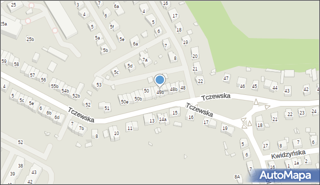 Szczecin, Tczewska, 49b, mapa Szczecina