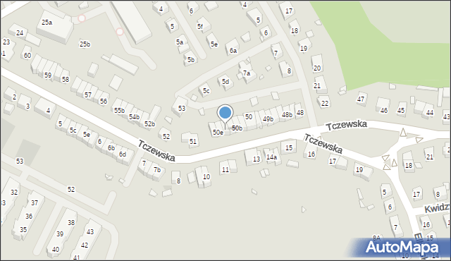 Szczecin, Tczewska, 50d, mapa Szczecina