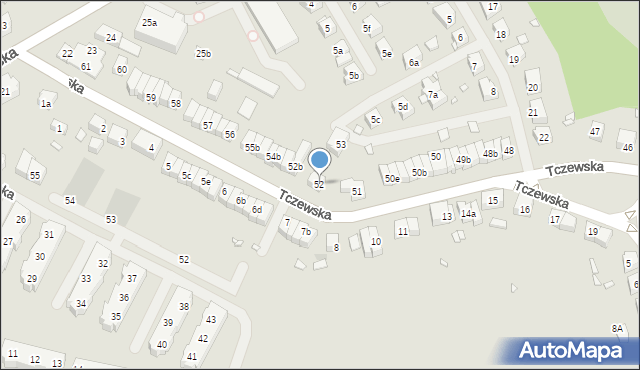Szczecin, Tczewska, 52, mapa Szczecina