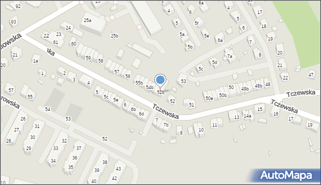 Szczecin, Tczewska, 52b, mapa Szczecina